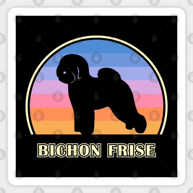 Bichon Frise Vintage Sunset Dog Sticker by millersye